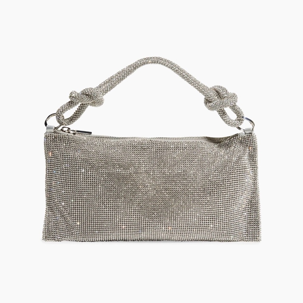 nano hera rhinestone mesh shoulder bag
